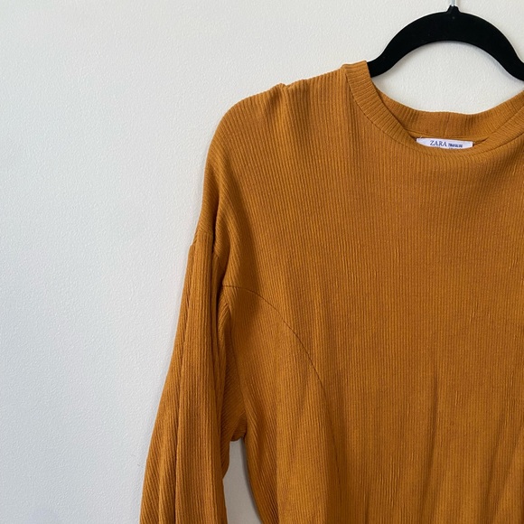 Zara Dresses & Skirts - Zara Mustard Button Sleeve Dress